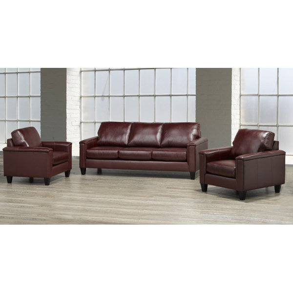 Darby Home Co Deboer 3 Piece Leather Match Living Room Set Wayfair